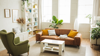 Living room with small coffee table