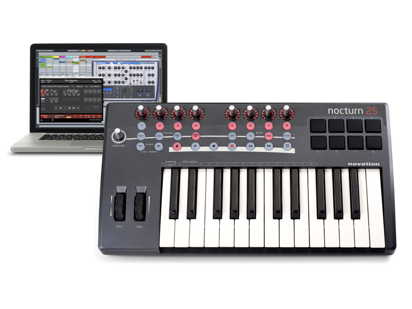 There are 25- and 49-note versions of the Nocturn Keyboard.