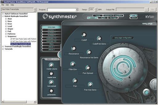 Each page of the GUI can have its presets saved for easier switching