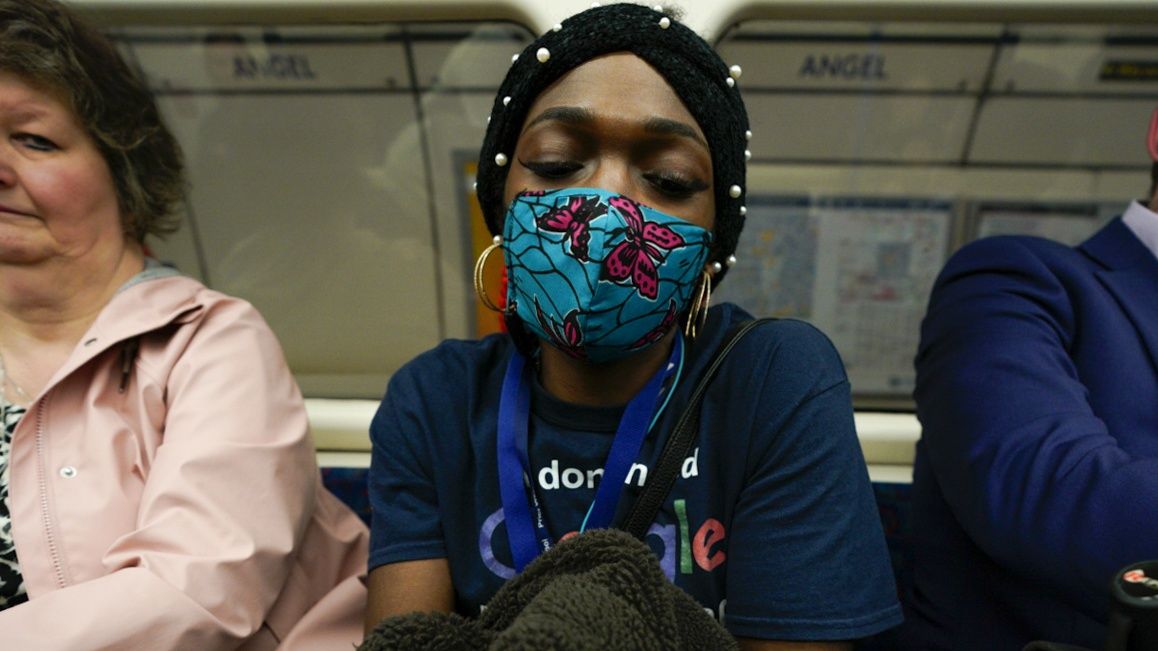 Woman on tube