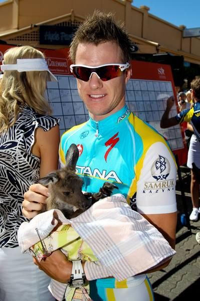 Simon Clarke says gday to a little mate.