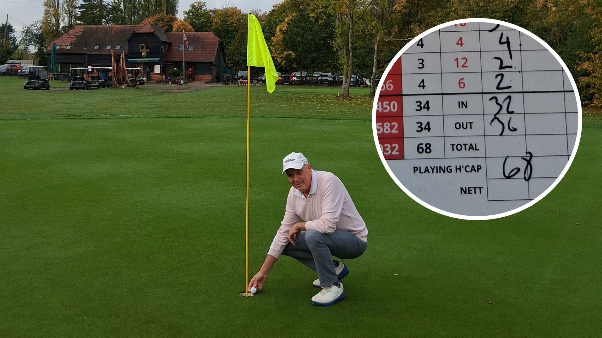 Steve Rowe shoots his age in golf, a 68 at Epping Golf Club 