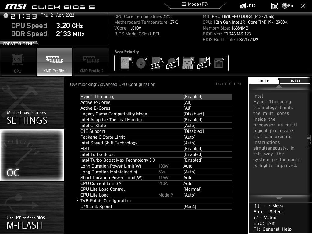MSI Pro H610M-G DDR4