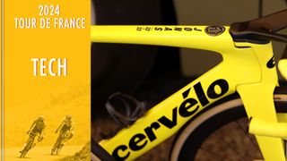 A banner imaage showing Vingegaard&#039;s yellow Cervelo 