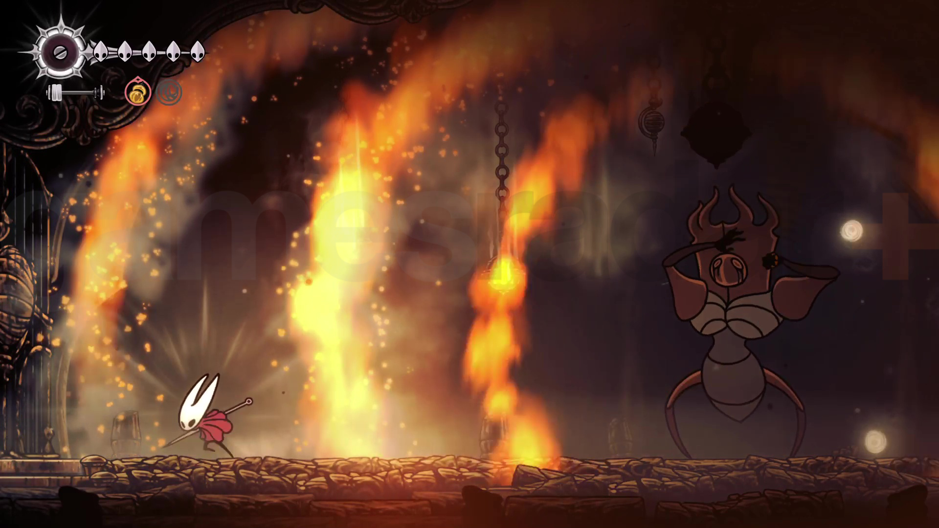 The Last Judge sends out waves of fire in Silksong