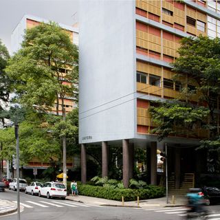 Designed by key representative of Brazilian modernism architect Vilanova Artigas with Carlos Cascaldi and built in 1946