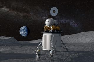 Artist’s concept of a future moon landing carried out under NASA's newly named Artemis program. The space agency is working to return men and send the first women to the lunar surface by 2024, as has been directed by the White House.