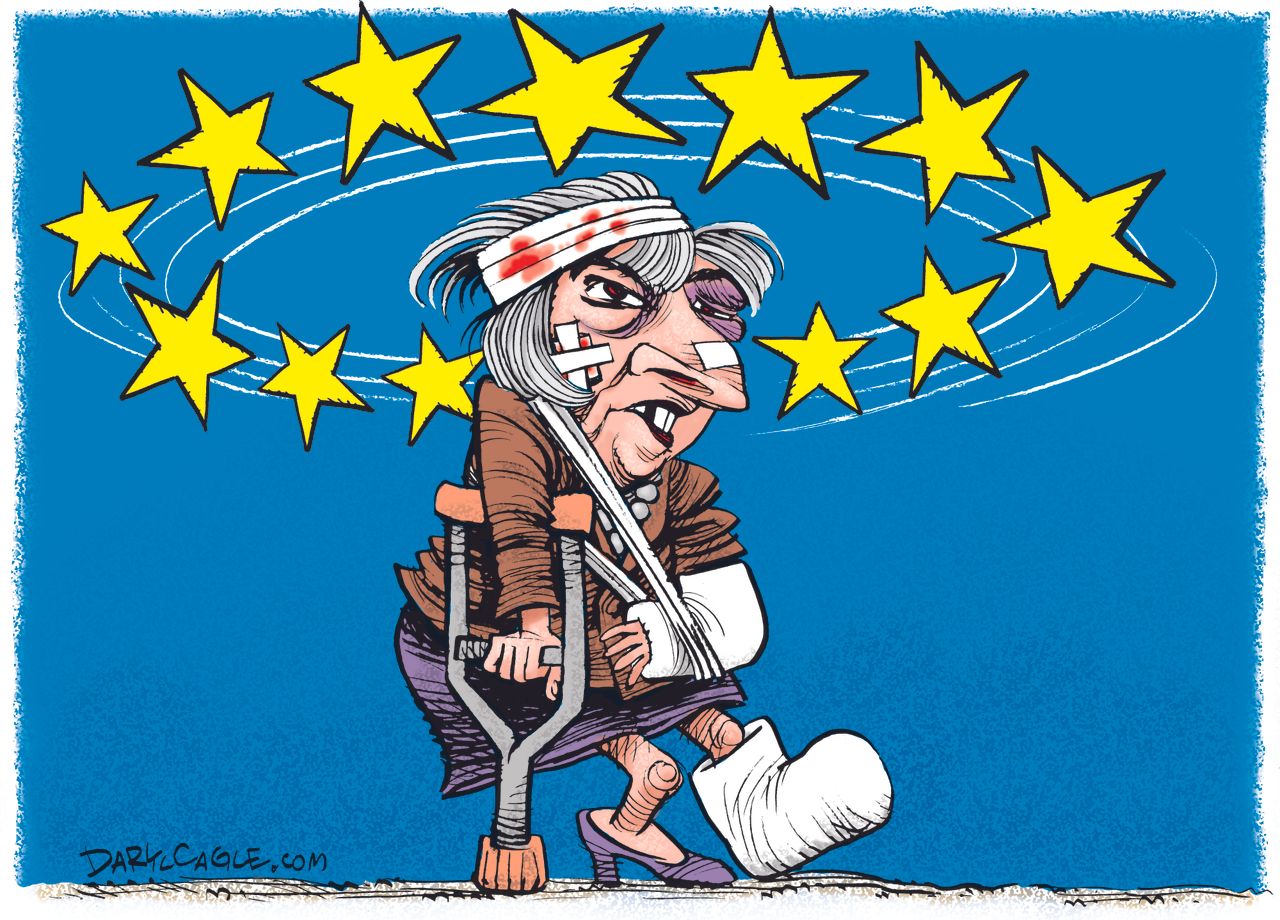 Political Cartoon U.S. Theresa May Prime Minister EU Brexit UK No Deal