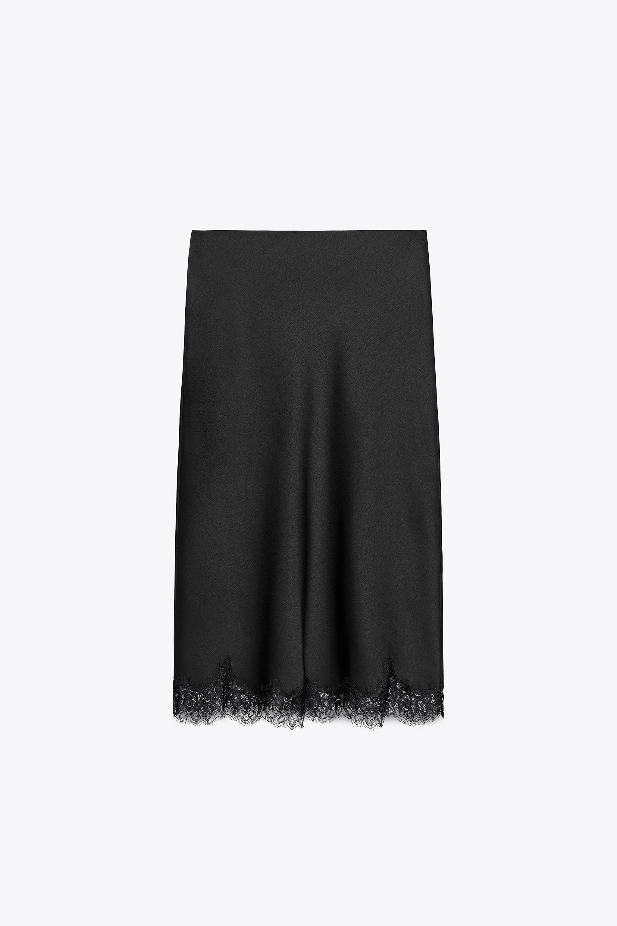 Satin Effect Lace Skirt Zw Collection