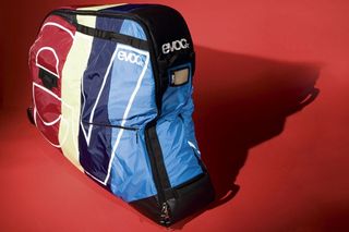 Multi-coloured Evoc bike travel bag