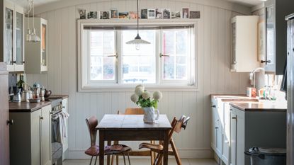 Purbeck Stone by Farrow & Ball on the walls of a kitchen