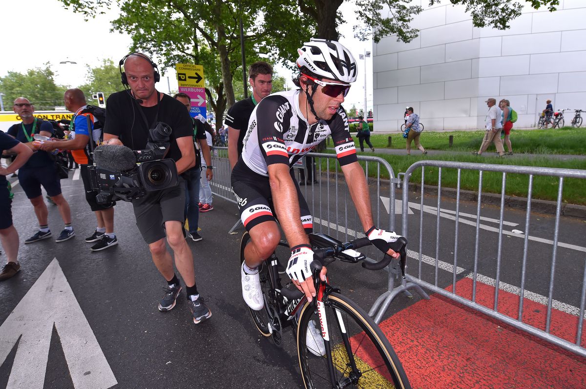 Michael Matthews catches his breath after the stage win