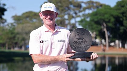 Brandt Snedeker with the Myrtle Beach Classic trophy