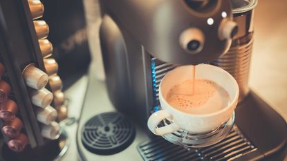 coffee pod machine with pod storage