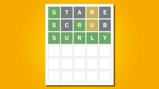 Wordle 633 answer on a yellow background