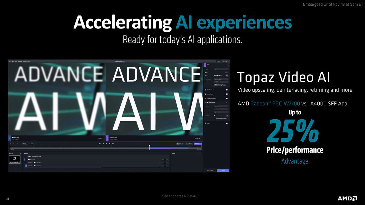 AMD Radeon Pro W7700 Slide Deck