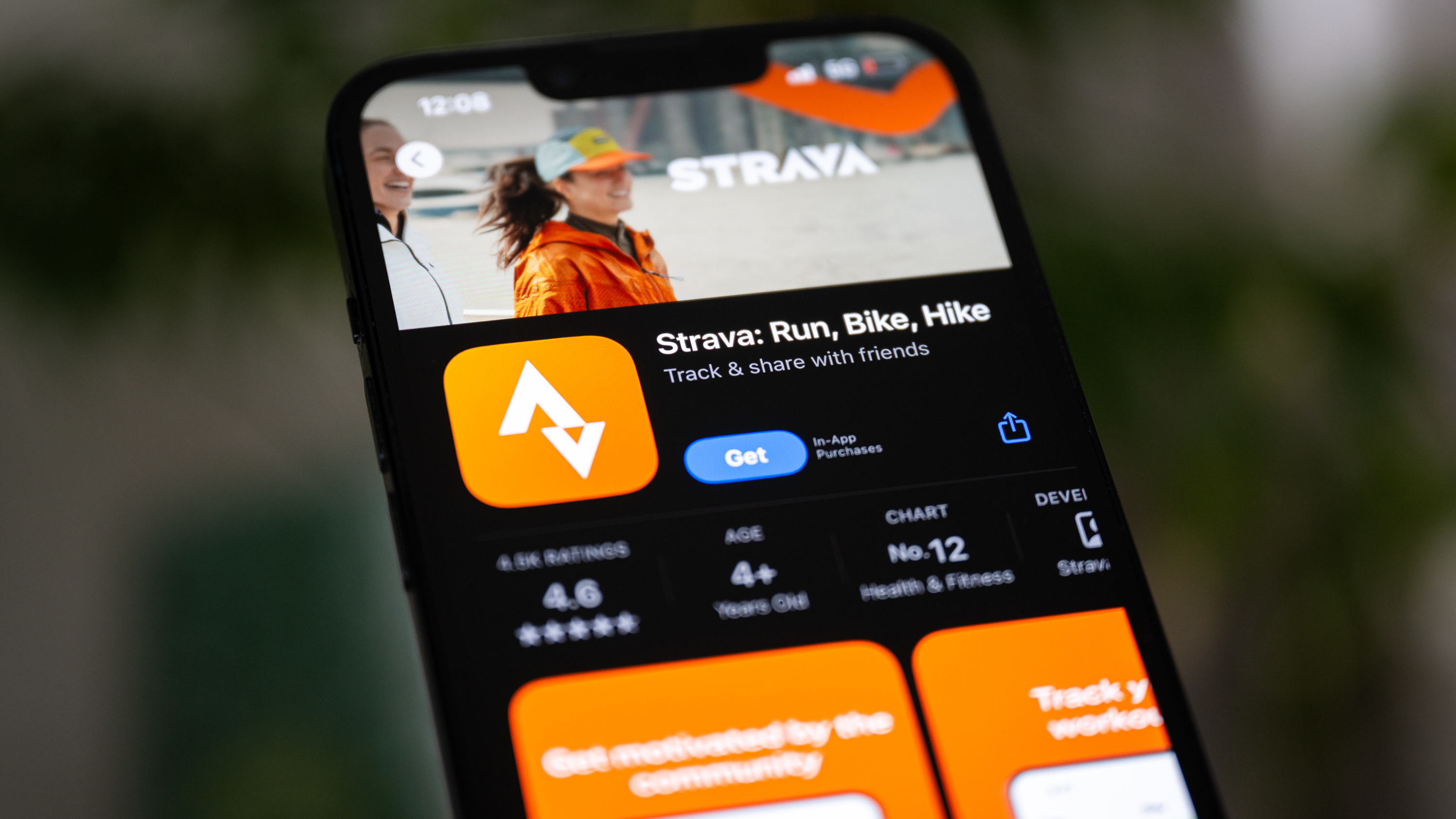 the Strava app in the app store
