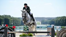 Irish rider Shane Sweetnam pictured in the Olympic showjumping individual final in Paris.