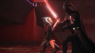 Ahsoka and Darth Vader in Star Wars Rebels