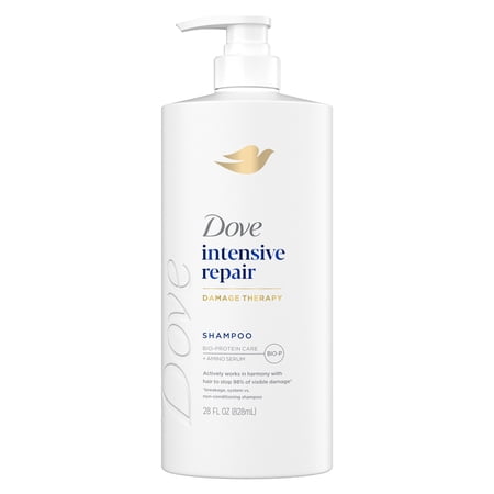 Dove Shampoo for Damaged Hair Intensive Repair With Bio-Protein Care Technology and Amino Serum, 28 Fl Oz