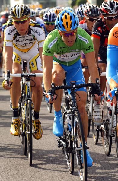USA's Tyler Farrar (Garmin-Slipstream) wears the points jersey.