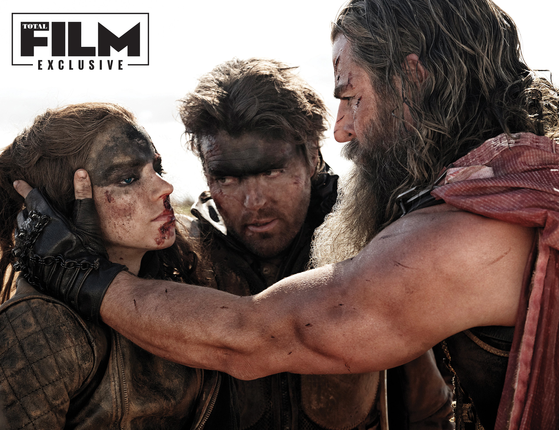 Anya Taylor-Joy, Chris Hemsworth und Tom Burke in Furiosa: Eine Mad Max Saga
