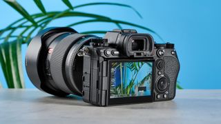 A black Sony A1 II mirrorless camera for sports and wildlife photography