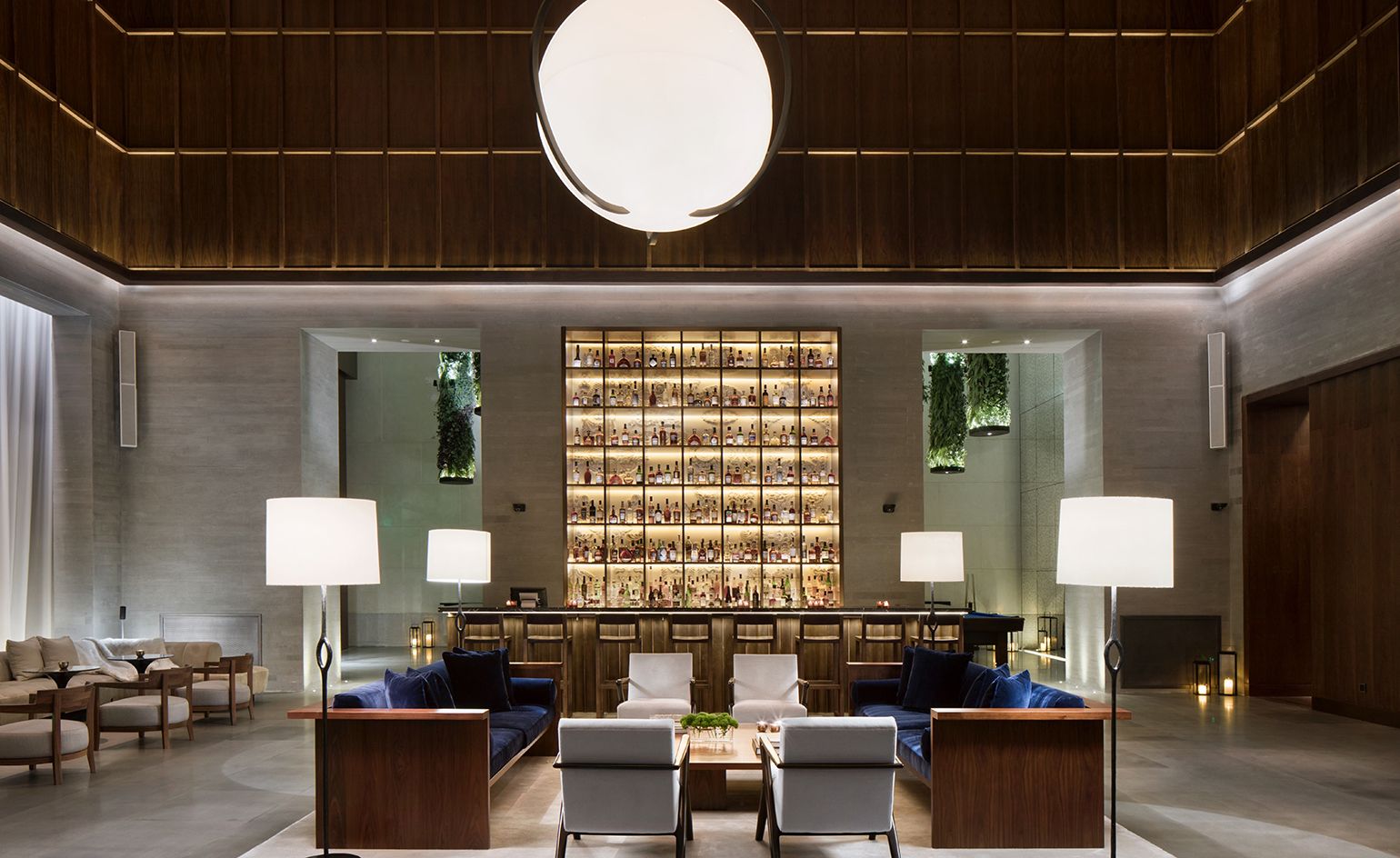 The lobby of the Edition Hotel in Shanghai