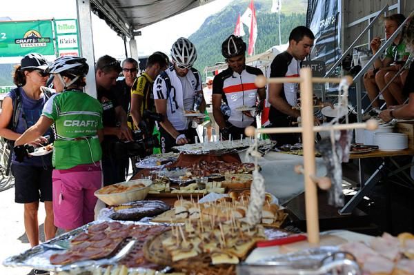 Food at the finish of stage 5
