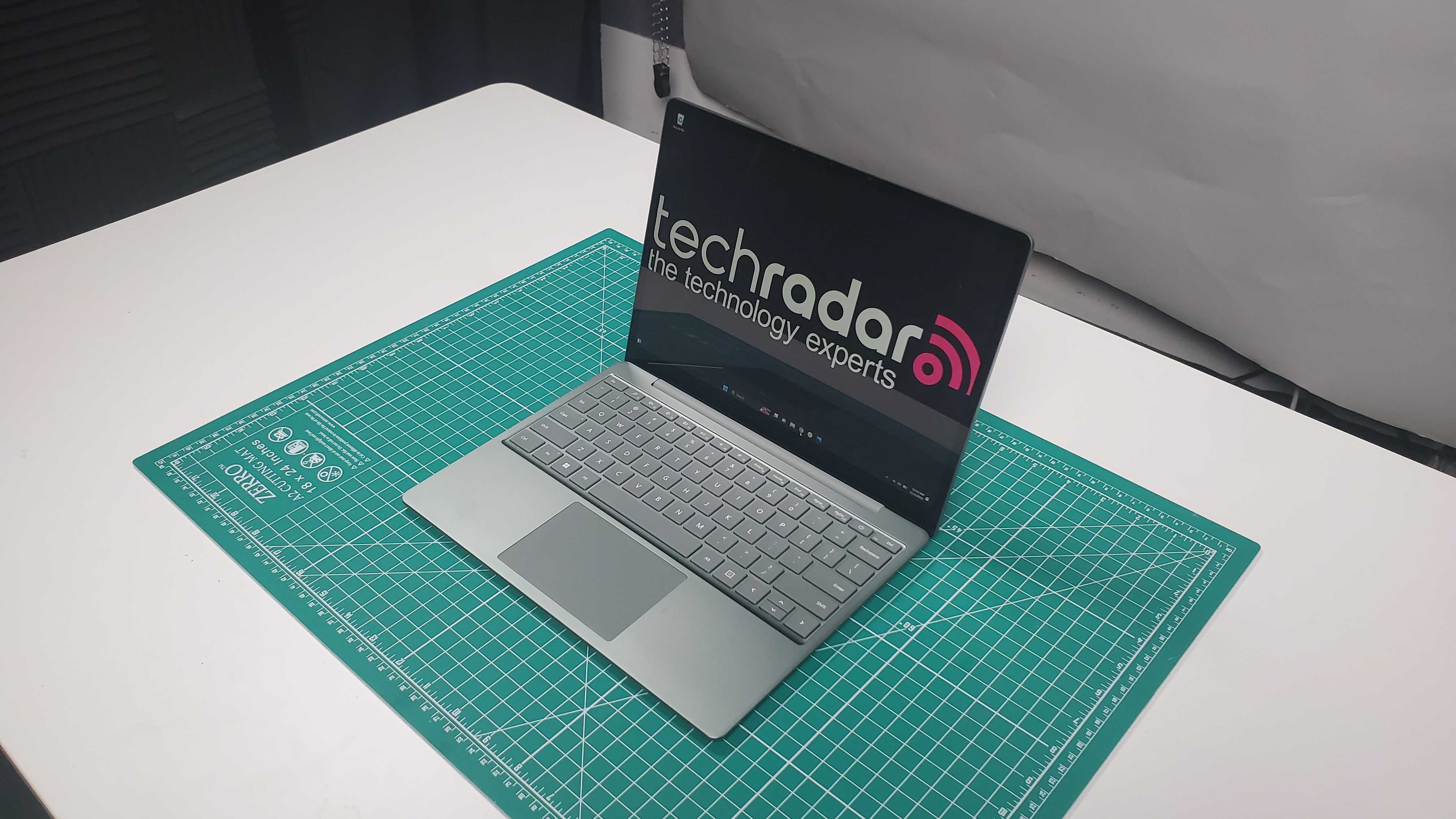 a green laptop