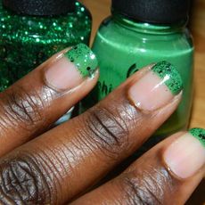 clear nails colored green tips st patricks day nail trend