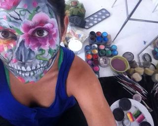 Allen's face painting career began as a summer job at London Zoo. Since then, she always keeps her paints handy...
