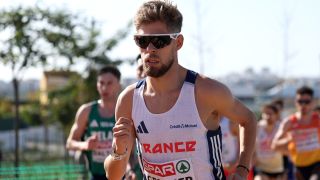 immy Gressier of France competes during the Senior Men's 7470m Race during the 2025 SPAR European Cross Country Championships on December 14, 2025 in Lagoa, Algarve, Portugal.