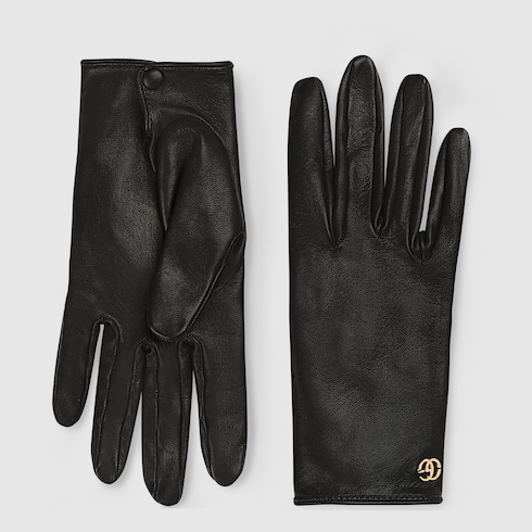 Leather Gloves With Double G