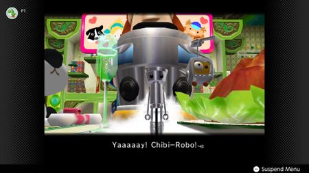 Chibi-Robo emerges in Chibi-Robo! on Nintendo Switch Online