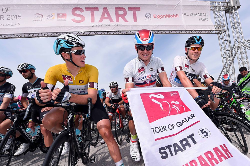 Niki Terpstra (Etixx-QuickStep) at the stage 5 start line in Al Zubara Fort