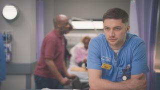 Eddie-Joe Robinson as nurse Ryan Firth in Casualty.