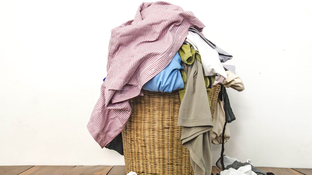 Overflowing laundry basket