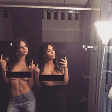 Kim Kardashian and Emily Ratajkowski naked selfie