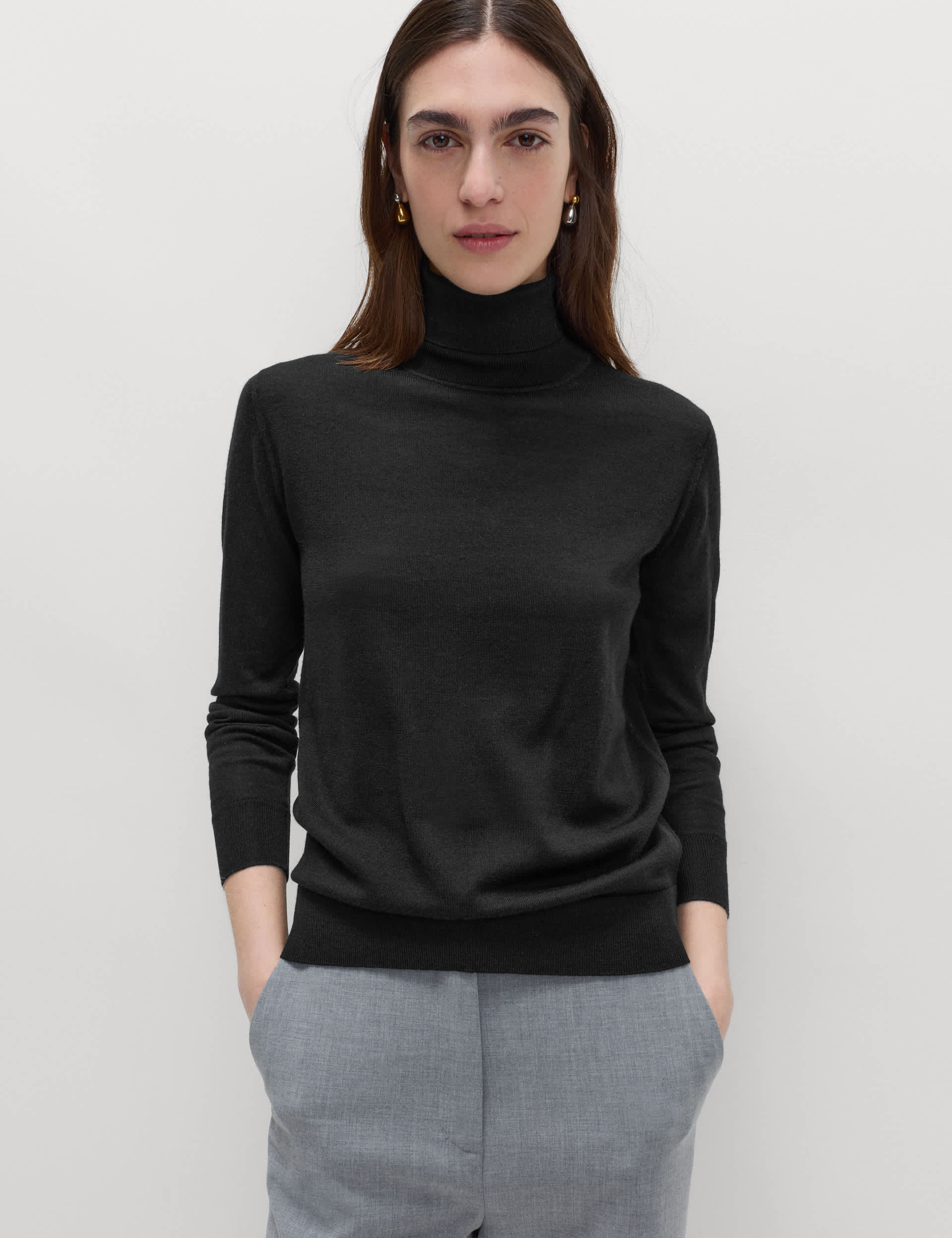 Pure Merino Wool Roll Neck Jumper