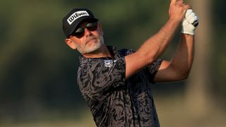 Paul Waring takes a shot at the Dubai Desert Classic