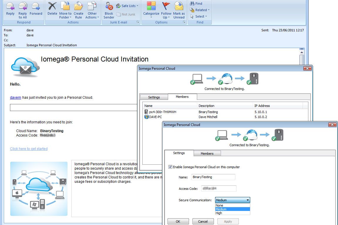 When users receive their Personal Cloud email invitation they can download the Storage Manager which has their username and a