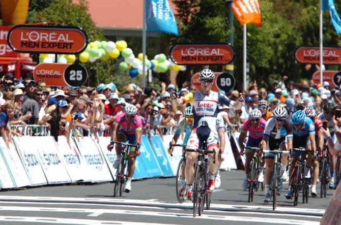 Andre Greipel (Lotto Belisol) was a dominant winner on stage 1 of the Tour Down Under.