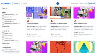 Screenshot from Coursera homepage