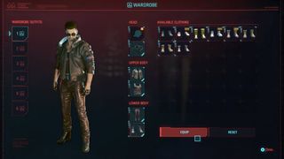 cyberpunk 2077 outfit equipped