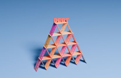 House of cards made of credit card debt