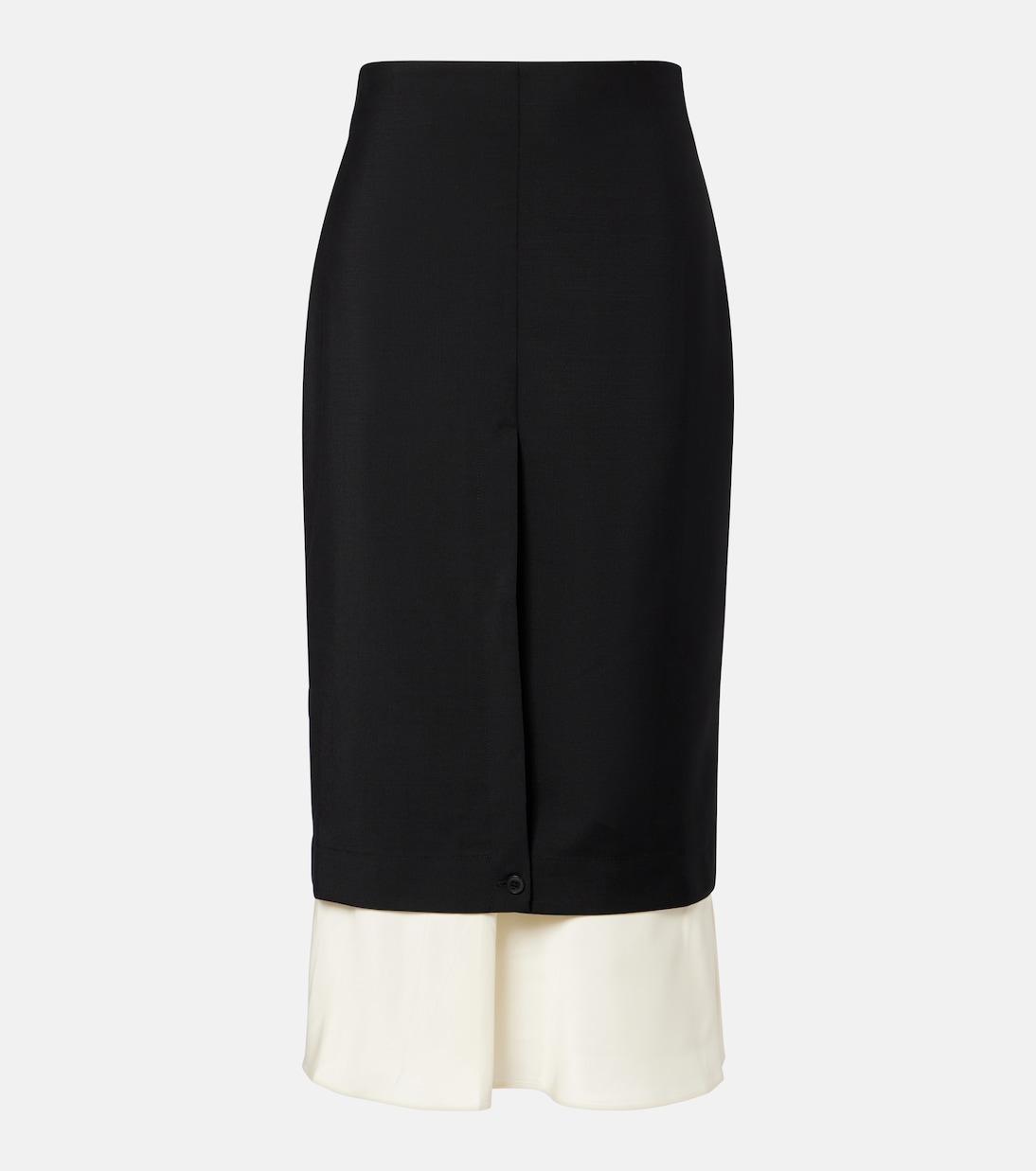Layered Wool and Mohair Midi Skirt