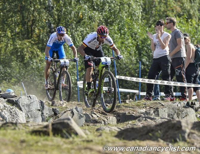 Manuel Fumic (Germany) and Marco Aurelio Fontana (Italy) spent the entire race battling for 3rd