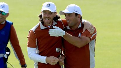 Tommy Fleetwood and Francesco Molinari at the 2018 Ryder Cup