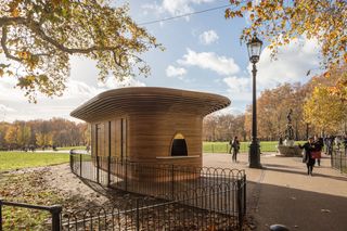 London’s Royal Parks kiosks series showing the one at marlborough gate